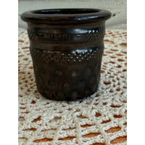 Vintage 70's Mini 3" Flower Pot Sewing Thimble Shape - Picture 7 of 8